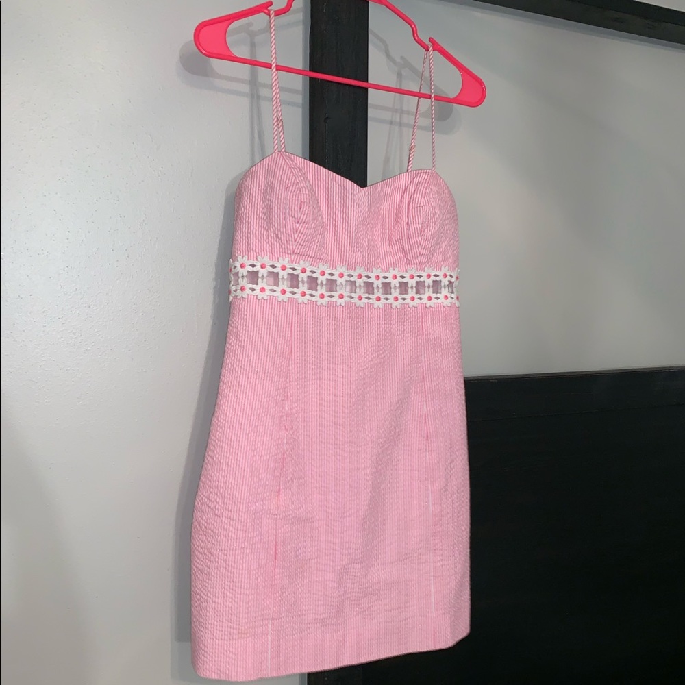 Lilly Pulitzer Pink Stripe Floral Cutout Dress 🌸